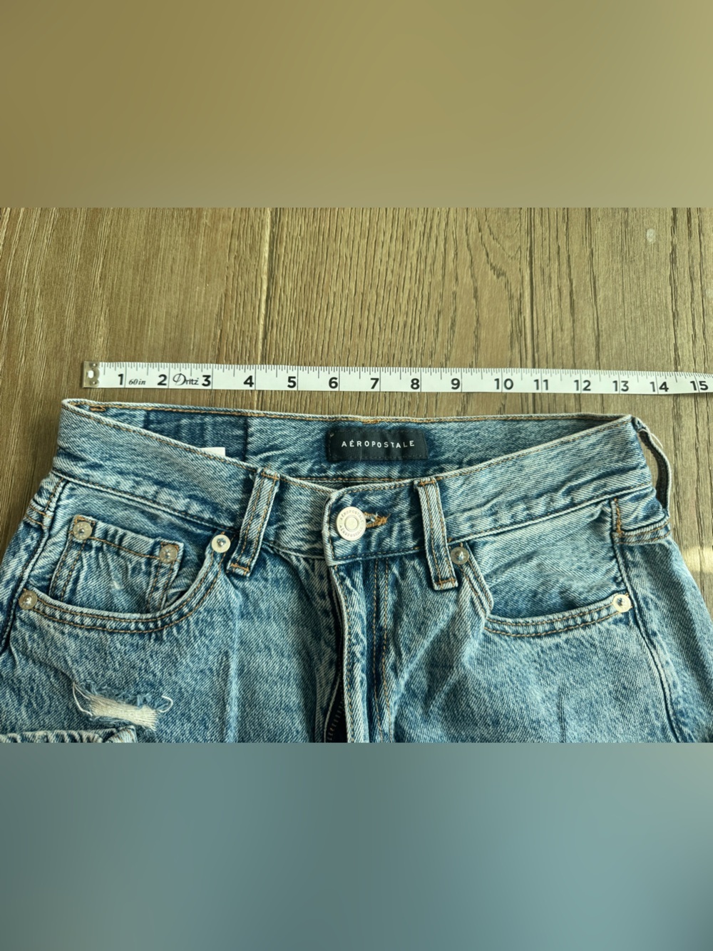 AÉROPOSTALE Blue High Rise Straight Leg Jeans Women’s Size 2 - Picture 4 of 4